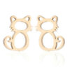 Clous d'oreilles acier gold chat – Image 4