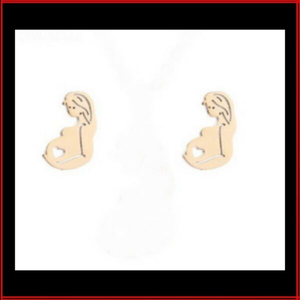 Clous d'oreilles acier doré future maman