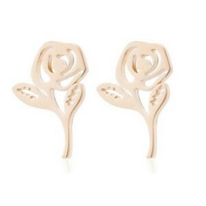 Clous d’oreilles acier gold rose