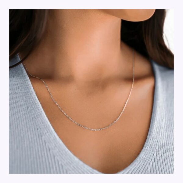 Chaine acier argent maille 0,8 forcat 45 cm