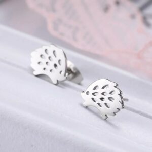 Clous d'oreilles acier argent Hérisson