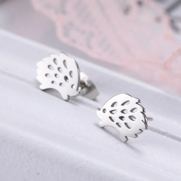Clous d'oreilles acier argent Hérisson