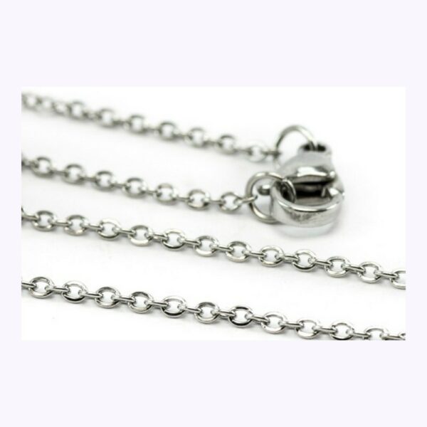 Chaine acier argent maille forcat 45 cm