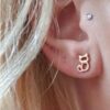 Clous d'oreilles acier gold chat – Image 2