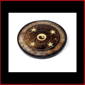 Porte encens bois étoile et Yin Yang 4 bâtonnets