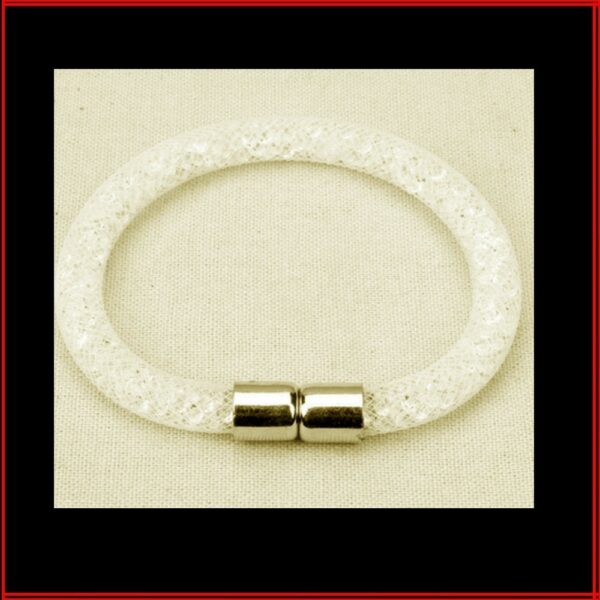 Bracelet magnétique résille beige