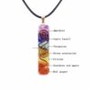 Collier orgonite 7 chakras et son cordon de cuir noir – Image 2