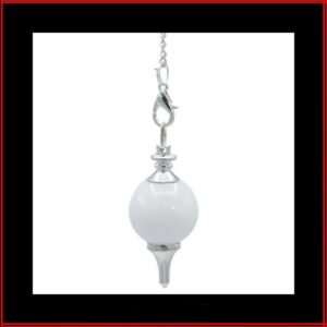 Pendule sephoroton laiton argent agate blanche