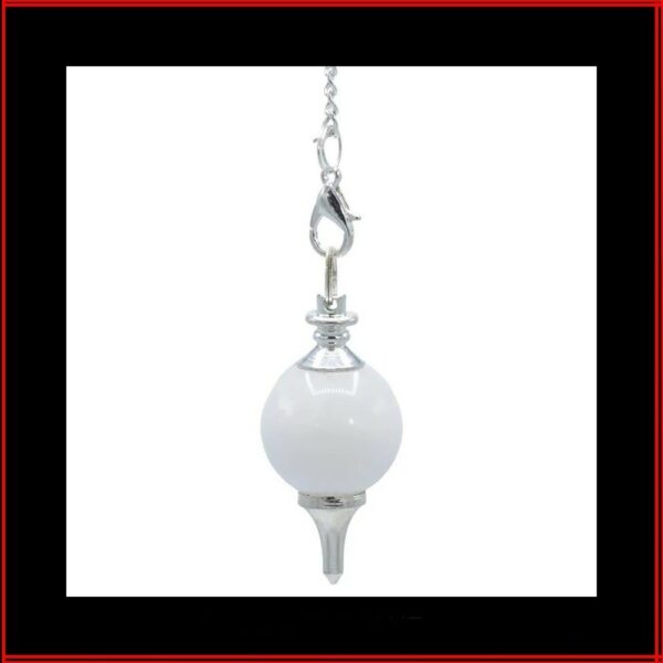Pendule sephoroton laiton argent agate blanche