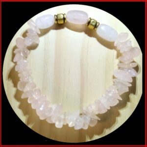 Bracelet en quartz rose grande taille 23 cm