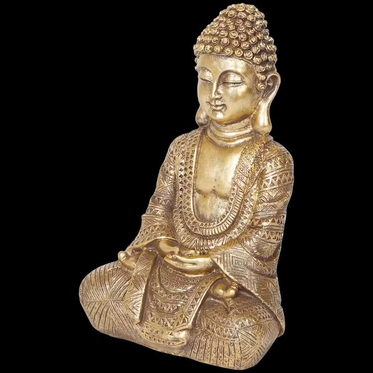BOUDDHA POLYRESINE DORE 22 CM
