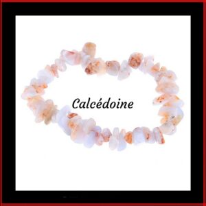 Bracelet baroque en calcédoine bleue élastique