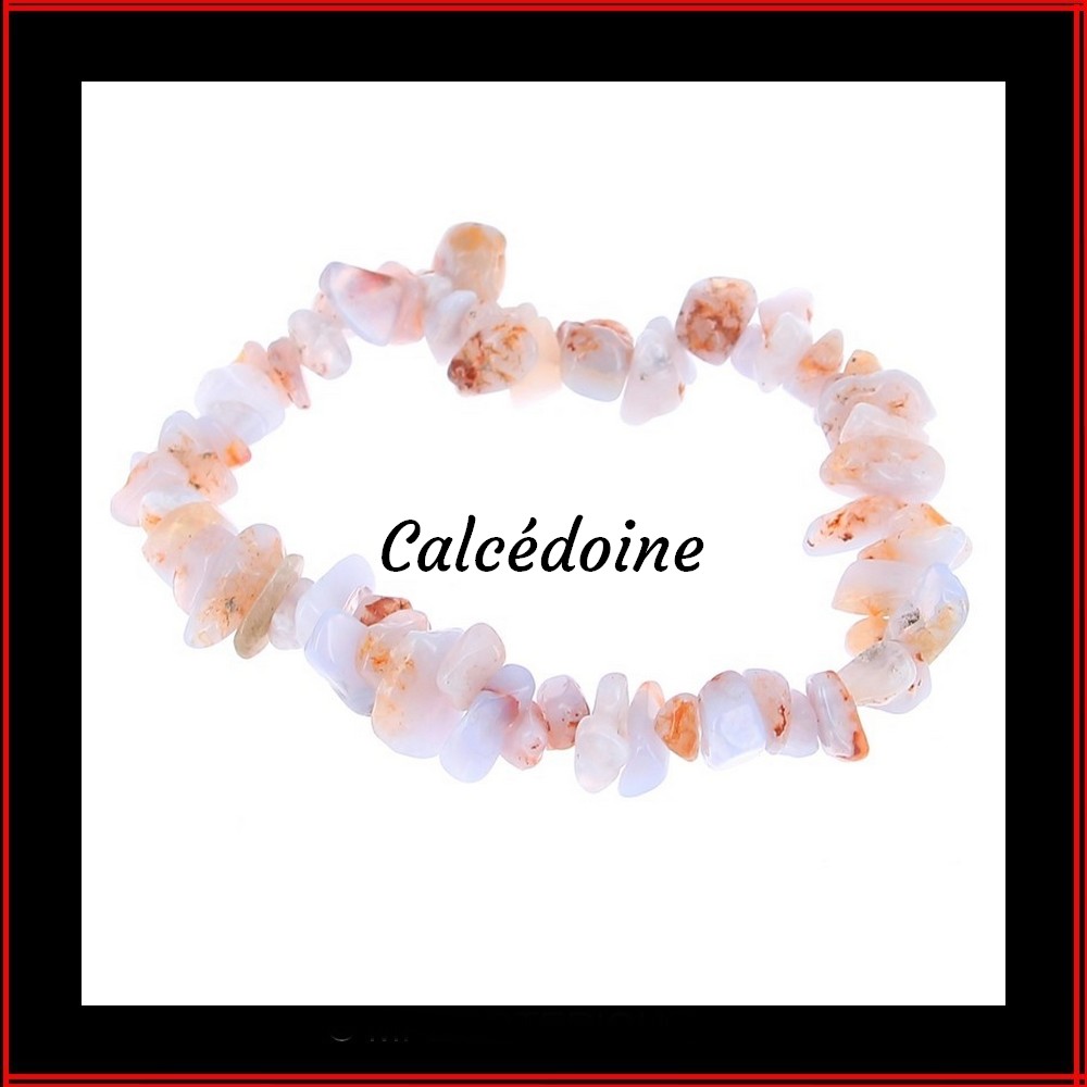 Bracelet baroque en calcédoine bleue élastique