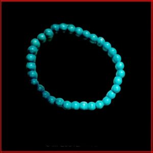 Bracelet Howlite turquoise bleue élastique 6 mm