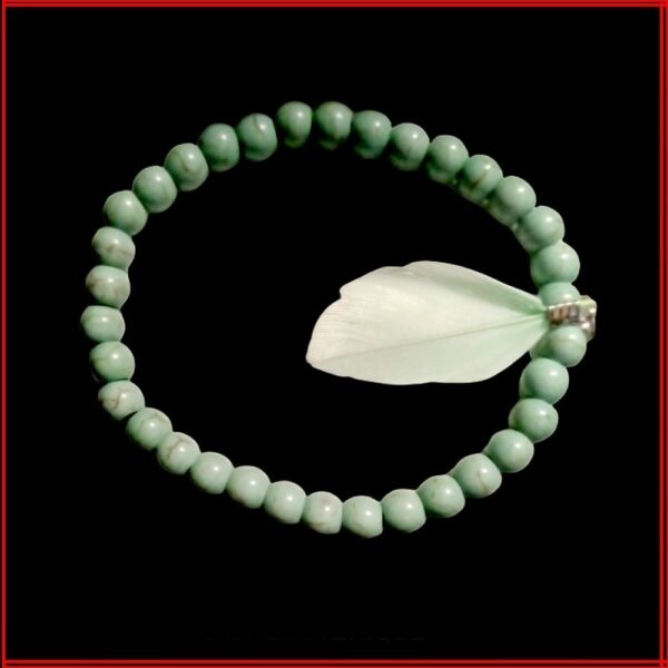 Bracelet Howlite verte élastique 6 mm