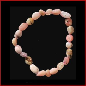 Bracelet baroque en opale rose élastique