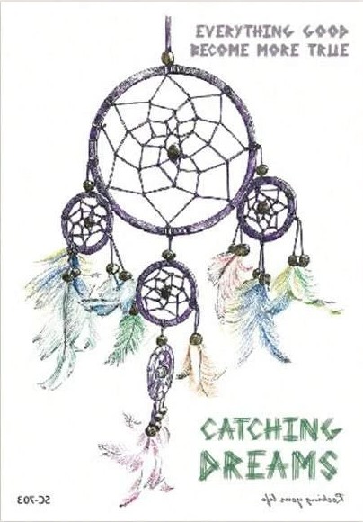 Capteur de rêves tatouage éphémère pour le corps multicolore