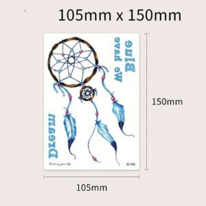 Capteur de rêves tatouage éphémère pour le corps bleu